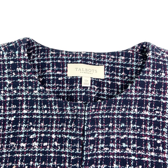 Talbots Tweed Blazer in Navy Blue - Picture 3 of 5